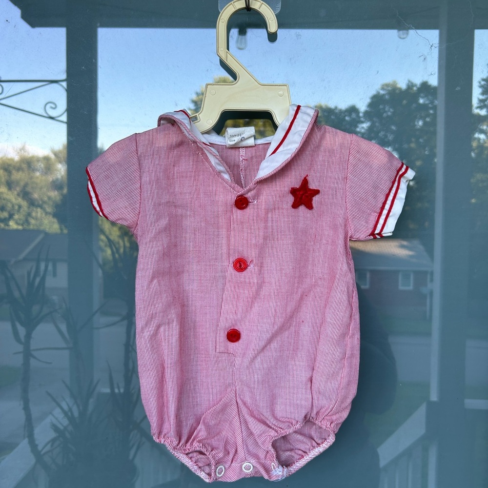 Pink Sailor-Style Kids One Piece